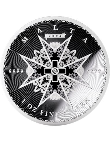 MALTESE CROSS 1 Oz Silver Proof-Like Coin 5 Euro Malta 2024