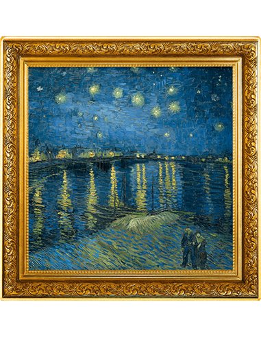 NUIT ÉTOILÉE SUR LE RHÔNE 170e Anniversaire Vincent van Gogh Pièce d'Argent de 1 Oz 1$ Niue 2023