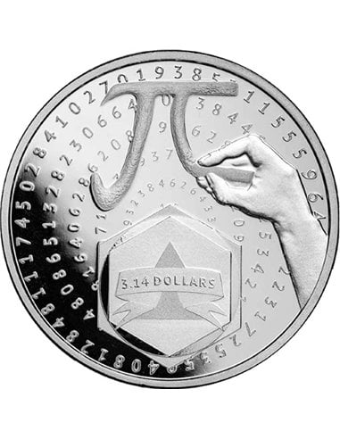 NUMBER PI 1 Oz Монета Серебро 3.14$ Ниуэ 2024