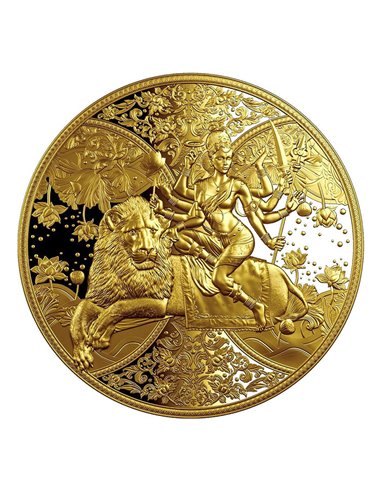 DURGA Hindu Religion Gold Coin 10000 Francs Cameroon 2023
