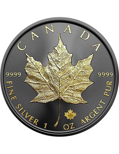 GOLD BLACK EMPIRE EDITION Maple Leaf 1 Oz Монета Серебро 5$ Канада 2024