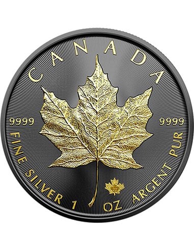 GOLD BLACK EMPIRE EDITION Maple Leaf 1 Oz Silver Coin 5$ Canada 2024