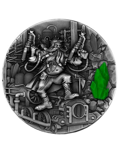 DWARF 2 Oz srebrna fluorescencyjna moneta 3D 5 $ Niue 2023