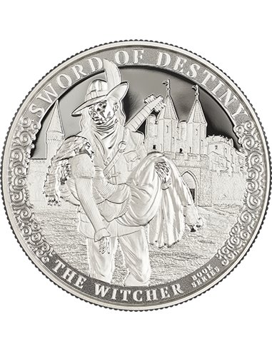 SWORD OF DESTINITY The Witcher 1 oz Silver BU 500 Francs Cameroon 2024