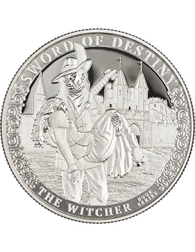SWORD OF DESTINITY The Witcher 2 oz Silver BU 1000 Francs Cameroon 2024