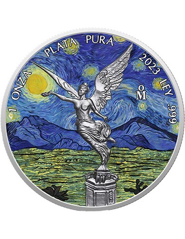 STARRY NIGHT EDITION Libertad 1 Oz Серебро монета Мексика 2023 года