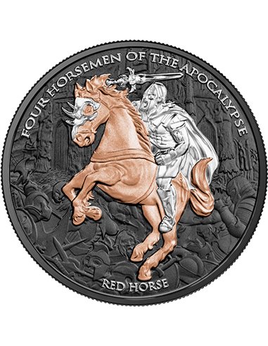 RED HORSE Four Horsemen of the Apocalypse 1 Oz Silver Coin 5 Thalers Carpathians 2024