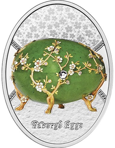 APFELBLÜTENEI Fabergé-Eier Silbermünze 1$ Niue 2024
