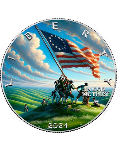 ДЕНЬ НЕЗАВИСИМОСТИ Американский Орел 1 Oz Монета Серебро 1$ США 2024