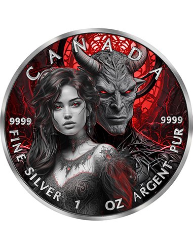 LUCIFER Angels and Devils 1 Oz Монета Серебро 5$ Канада 2024