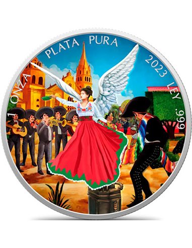 FIESTA EDITION Libertad 1 Oz Srebrna moneta Meksyk 2023