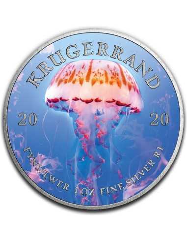 JELLYFISH Ocean Giants Крюгерранд 1 унция Серебряная монета 1 ранд Южная Африка 2020