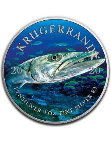 BARRACUDA Ocean Giants Крюгерранд 1 унция Серебряная монета 1 ранд Южная Африка 2020