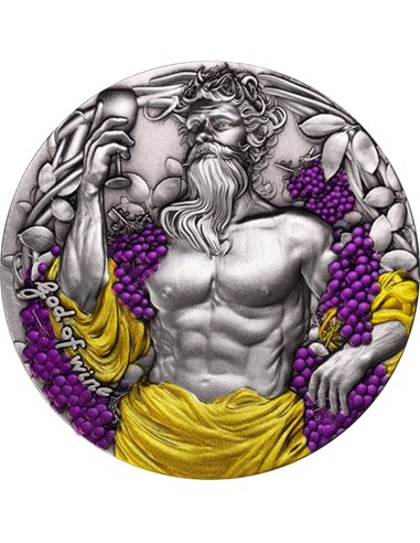 DIONYSUS GOD OF WINE 2 Oz Antique Silver Coin 2000 Francs Cameroon 2025
