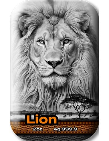 LION The Big Five of Africa 2 Oz Silver Premium Cast Bar