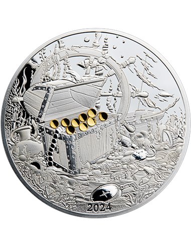 OCEAN LOST TREASURE 2 Oz Silver Coin 5$ Barbados 2024