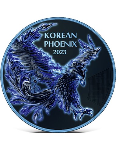 ФЕНИКС Голубое Пламя 1 Oz Монета Серебро Южная Корея 2023