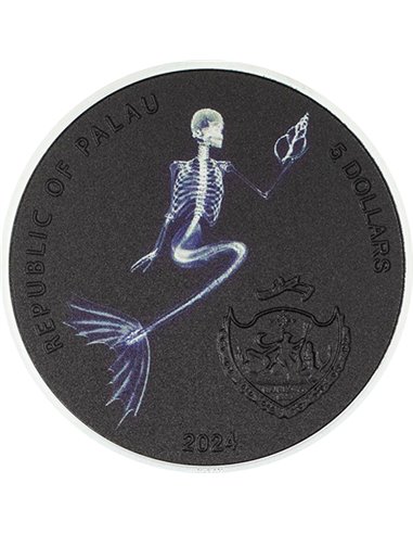 THE LAST MERMAID X Ray 1 Oz Silver Coin 5$ Cook Islands 2024