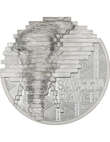 ELEPHANT Reconstruction 2 Oz Монета Серебро 10$ Палау 2024 г.