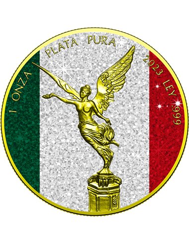 АЛМАЗНЫЙ ФЛАГ Либертад 1 унция Серебро монета Мексика 2024 года
