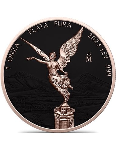 ROSE GOLD HALO Libertad 1 Oz Silver Coin Mexico 2023
