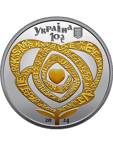 LOVE 1 Oz Moneda Plata 1 Hrywna Ucrania 2023