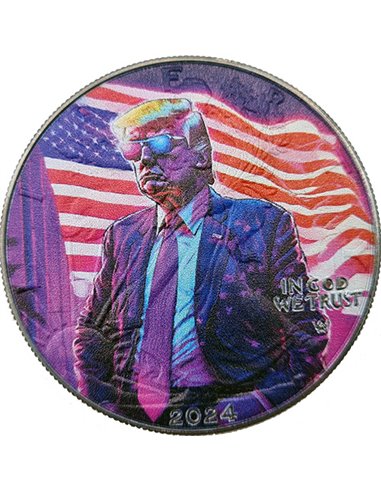 CYBER TRUMP Donald Prezydent 1 Uncja Srebrna Moneta 1 $ USA 2024