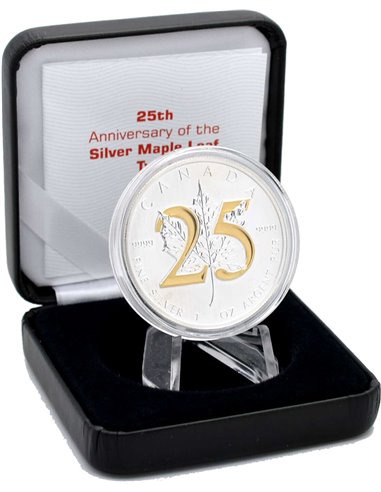 25. Jahrestag Maple Leaf 1 Oz Silbermünze 5$ Kanada 2024 Typ 1