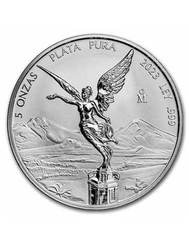 LIBERTAD 5 Oz Silver REVERSE PROOF Coin Mexico 2023