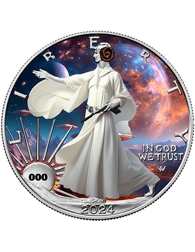 Gwiezdne Wojny Star Princess Edition 1 uncja srebrna moneta 1 $ USA 2024