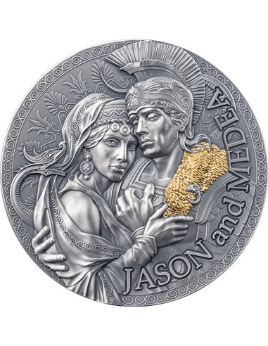 JASON UND MEDEA Große griechische Mythologie 2 Oz Silber Münze 2000 Franken Kamerun 2024