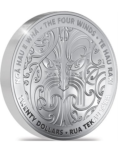 TE HAU RAKI Four Winds 1 Kg Kilo Silver Coin 20$ New Zealand 2022