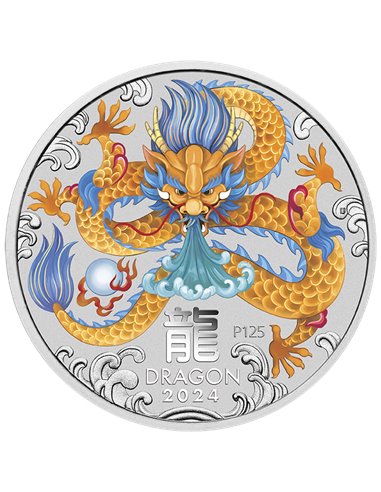 DRAGON Lunar Year Series III Colored 1/2 Oz Silver Coin 50 cents Australia 2024