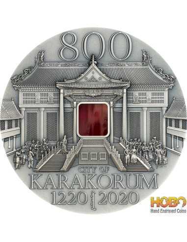 KARAKORUM 800 Aniversario 2 Oz Moneda Plata 5000 Togrog Mongolia 2020
