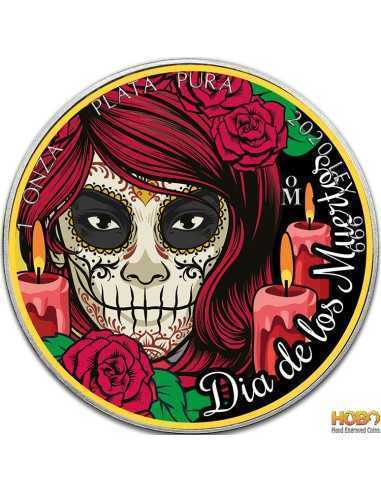 DIA DE LOS MUERTOS Day Dead Libertad 1 Oz Silver Coin Mexico 2020