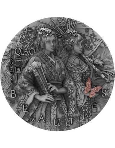 QIAO SISTERS Three Kingdoms Romance 2 Oz Серебряная монета 5$ Ниуэ 2021
