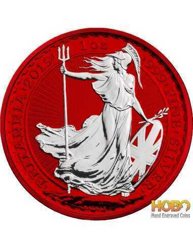 BRITANNIA Space Red 1 Oz Серебряная монета 2 фунта стерлингов Соединенное Королевство 2019
