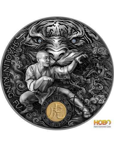 SHAOLIN TIGER Martial Art Styles 2 Oz Moneda Plata 5$ Niue 2021