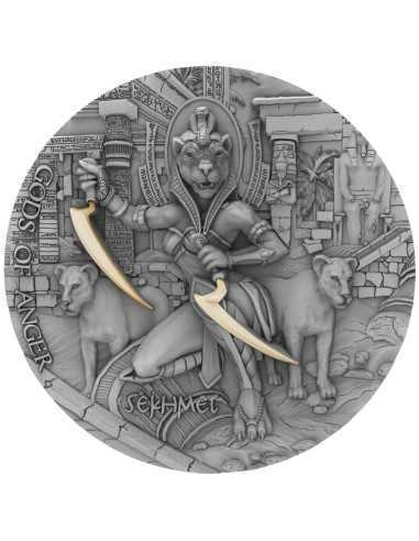SEKHMET Gods of Anger 2 Oz Серебряная монета 5$ Ниуэ 2021