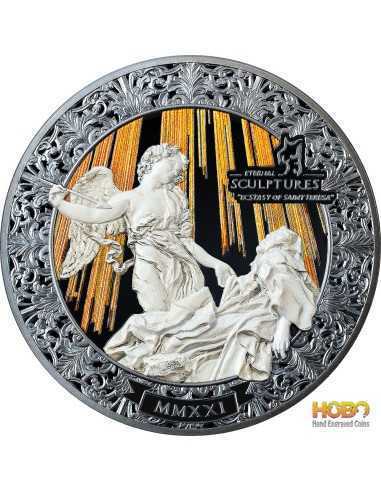 ECSTASY OF SAINT TERESA Eternal Sculptures Special Edition 5 Oz Silver Coin 20$ Palau 2021