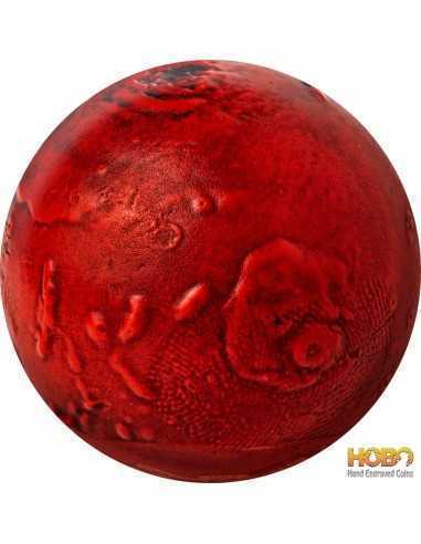 SPHERICAL MARS 3D Planet 1 Oz Silbermünze 5$ Barbados 2021