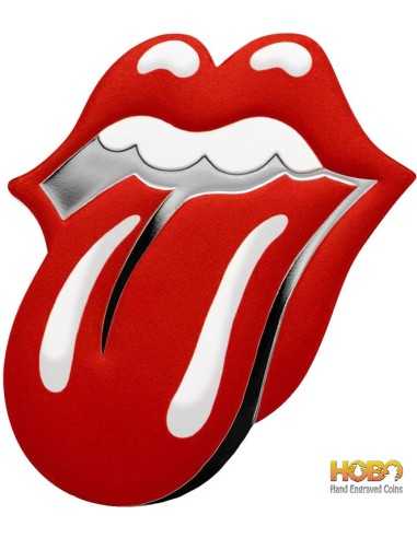 ROLLING STONES Tongue and Lips Серебряная монета 1 фунт Гибралтар 2021