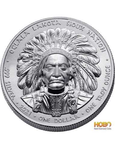 SIEDZĄCY BYK 1 Oz Srebrna Moneta 1$ Sioux Nation 2021