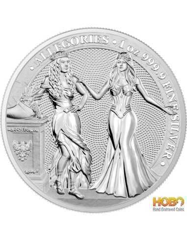 ALLEGORIES Italia Germania 1 Oz Silver Coin 5 Mark Germania 2020