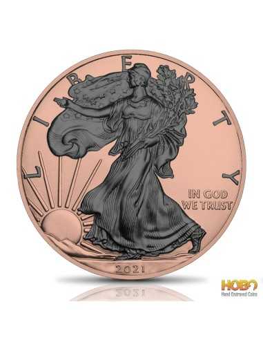 HER MAJESTIC Rose Walking Liberty 1 Oz Moneda Plata 1$ USA 2021