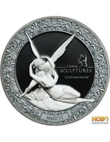 CUPIDON ET PSYCHE Sculptures éternelles Canova 2 Oz Silver Coin 10$ Palau 2016