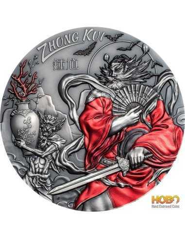 ZHONG KUI Asian Mythology 3 Oz Серебряная монета 20$ Острова Кука 2019