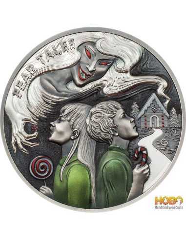 HANSEL AND GRETEL Fear Tales 2 Oz Серебряная монета 10$ Палау 2021