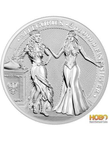 ALLEGORIES Italia Germania 2 Oz Silver Coin 10 Mark Germania 2020