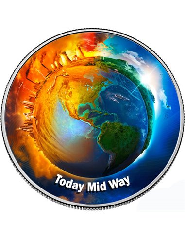 TODAY MID WAY Изменение климата Walking Liberty 1 Oz Серебряная монета 1$ США 2021